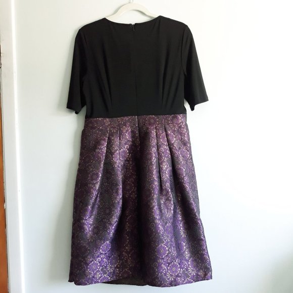 Adrianna Papell Sz 12 Brocade Sheath Dress Lined Wedding Mother of the Bride - Picture 4 of 10